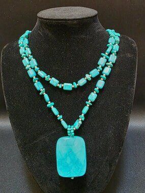 Vintage Silver - Navajo Turquoise Nugget Statement Necklace